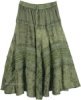 Ocean Waves Crinkled Cotton Tie Dye Mid Length Skirt