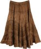 Old Copper Midi Length Western Womens Skirt