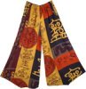 Boho Free Spirit Open Leg Thai Yoga Festival Pants in Mandala Print