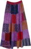 Purple Mosaic Patchwork Sustainable Maxi Skirt
