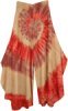 Half Tie Dye Boho Mid Calf Wide Leg Capri