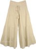 Dodger Blue White Full Length Linen Pants