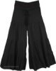 Black Cotton Wide Leg Pants Groovy Culottes