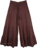 Cocoa Brown Cotton Wide Leg Pull On Pants