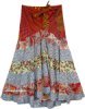 Flowery Patch-Work Skirt with Stylized Yoke