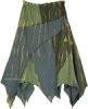 Extra Long Seaweed Striped Bohemian Cotton Pants in Shaded Green