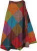 Multicolor Patchwork Fall Boho Skirt Wrap Around