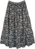 Flower Shower Cotton Voile Smocked Waist Skirt in Blue