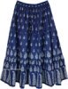 Hydrangea Blue Cotton Long Summer Skirt