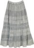 Platinum Maxi Skirt with Crochet and Stonewash Look