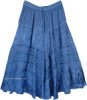 Bali Mid-Length Western Style Rayon Skirt Blue