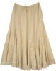 Mia Beige Long Skirt with Tiers