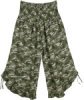 Camouflage Culottes Pants with Stylized Hem and Pockets