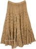 Coffee Cream Soft and Flowy Long Boho Skirt