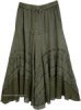 Ombre Beige Tiered Cotton Long Skirt