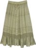 Sea Mist Fairy Embroidered Crochet Maxi Skirt