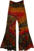 Black Rayon Half Tie Dye Stretchy Palazzo Pants