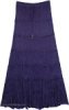 Violet Cascades Seven Tiers Tall Broomstick Cotton Skirt