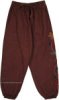 Fiery Orange Stonewashed Boho Wide Leg Large Pants