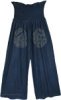 Wise Blue Wide Leg Pants with Smocked Waist