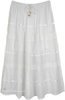 Snow White Summer Cotton Long Flowy Skirt