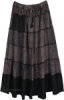 Charcoal Stripe Patchwork External Pocket Skirt