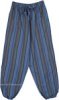 Boho Vibes Ocean Blue Striped Cotton Pants