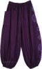 Hippie Maroon Striped Cotton Pants with Pockets