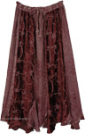 Burgundy Rose Luscious Velvet Maxi Panels Skirt