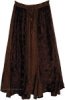 Gilded Bronze Velvet Embroidered Maxi Panels Skirt