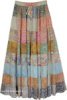 Coral Sunset Multi Panel Maxi Long Skirt