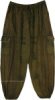 Forest Green Boho Harem Pants with Pockets
