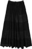 Midnight Shadow Patchwork Tier Maxi Boho Skirt