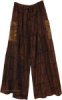 Mahogany Patchwork Wide Leg Pants with Pockets