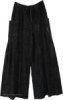 Raven Black Patchwork Wide Leg Boho Pants