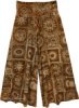 Tan Sun Moon Mystical Wide Leg Trousers