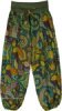 Crete Green Foldover Waist Ankle Elastic Pants