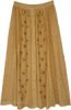 Honey Amber Button Front A-Line Boho Skirt