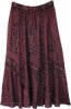 Marble Tawny Port Wine Rayon Maxi Skirt