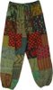 Moss Drift Boho Patchwork Harem Pants