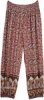 White Harem Pants with Traditional Elephant Print With Pockets
