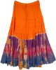 Tangy Orange Hippie Skirt with Tiers in Plus Size