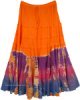 Tangy Orange Hippie Skirt with Tiers in Plus Size