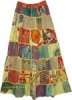 Thread and Patch Work Hip Gypsy Skirt in Banana Color