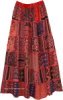 Spanish Punch Red Gypsy Patch Tribal Skirt