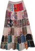 Multicolor Patchwork Fall Boho Skirt Wrap Around