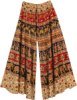 Floral Wide Leg Full Flare Cotton Elephants Pants for Women