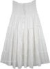 Dreamy White Flexible Yoga Waist Maxi Long Cotton Skirt