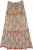 Desert Flower Floral Printed Maxi Skirt with Lacework