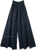 Denim Blue Rayon Long Skirt with Lace Tiers